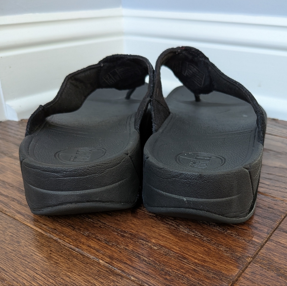 Fitflop Women's Black Oasis Thong Sandals Size 9 Wobbleboard - Picture 4 of 9